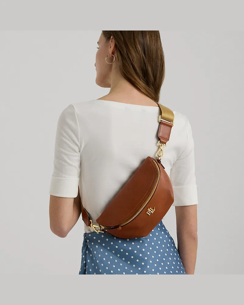 Ralph Lauren Gürteltasche Marcy aus Leder Tan