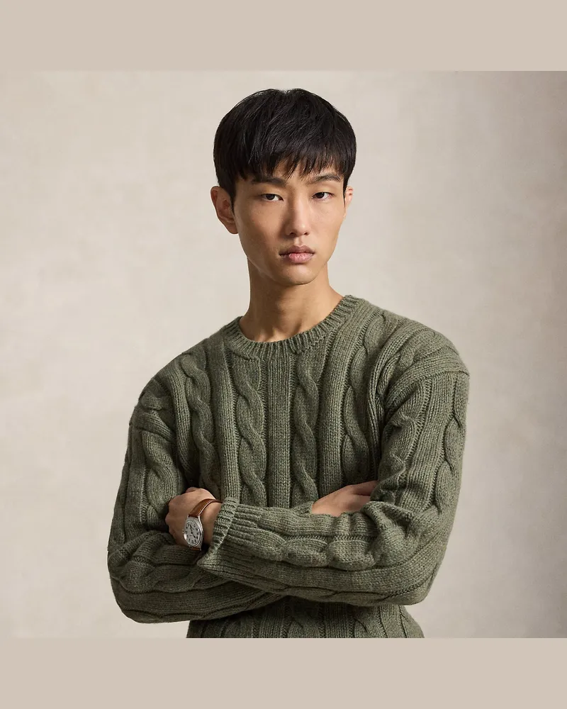 Ralph Lauren Relaxed-Fit Pullover mit Zopfmuster Green