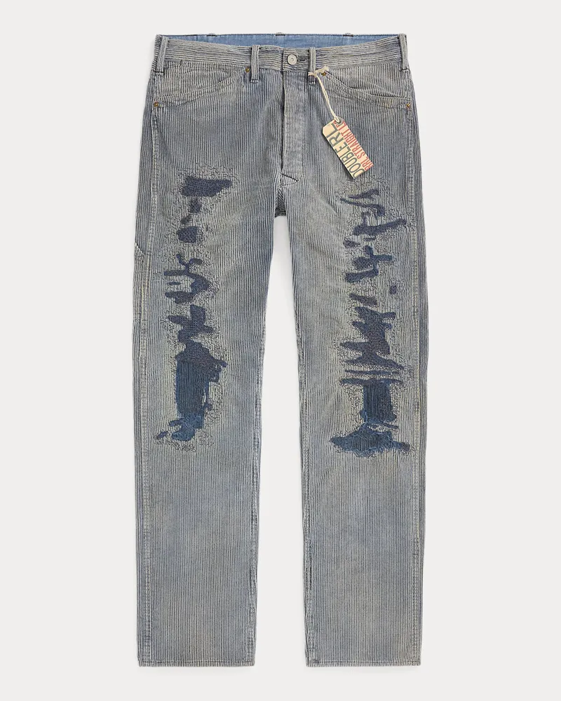 Ralph Lauren Straight-Fit Kordsamthose in Used-Optik Blue