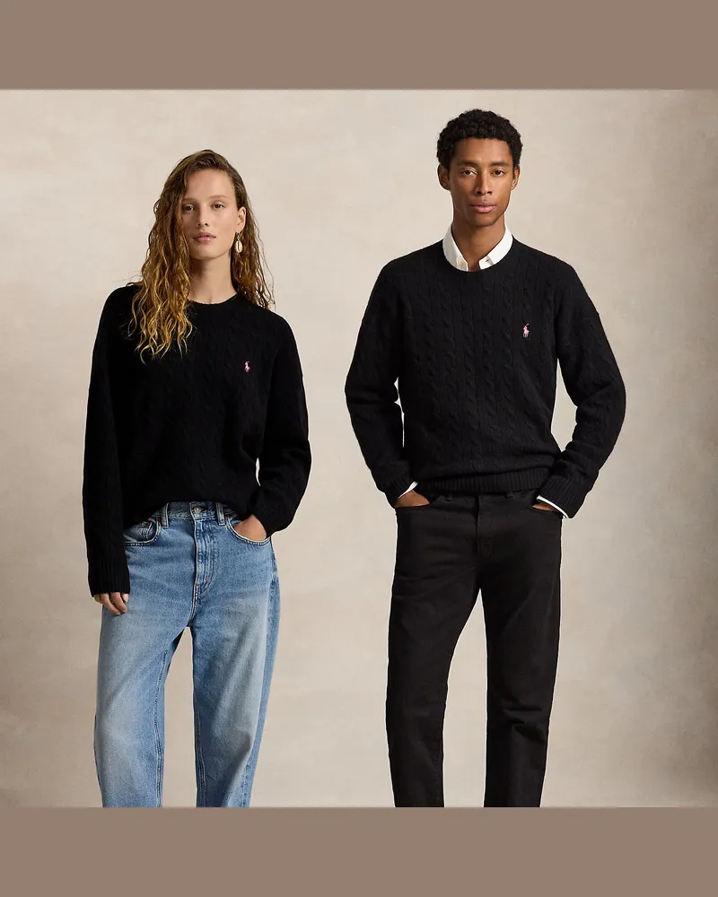 Ralph Lauren Relaxed-Fit Pullover mit Pink Pony Black
