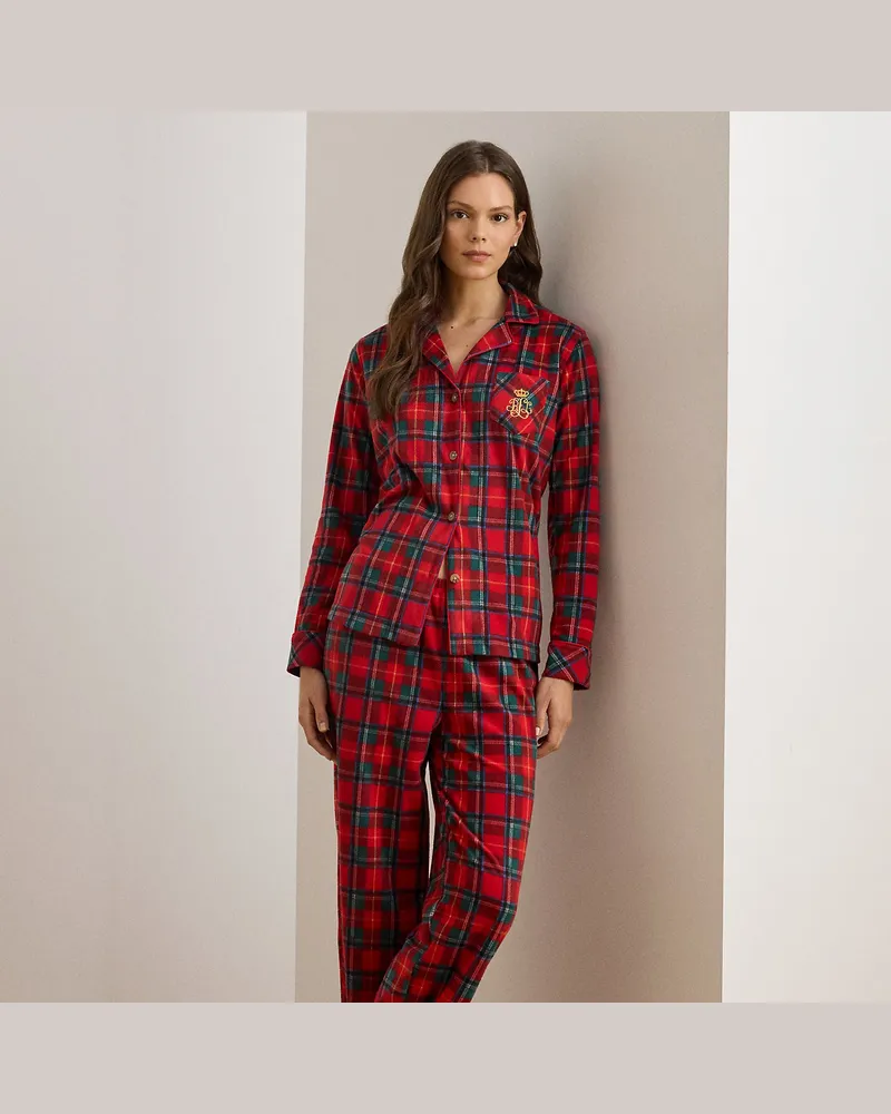 Ralph Lauren Karierter Pyjama aus Fleece Red