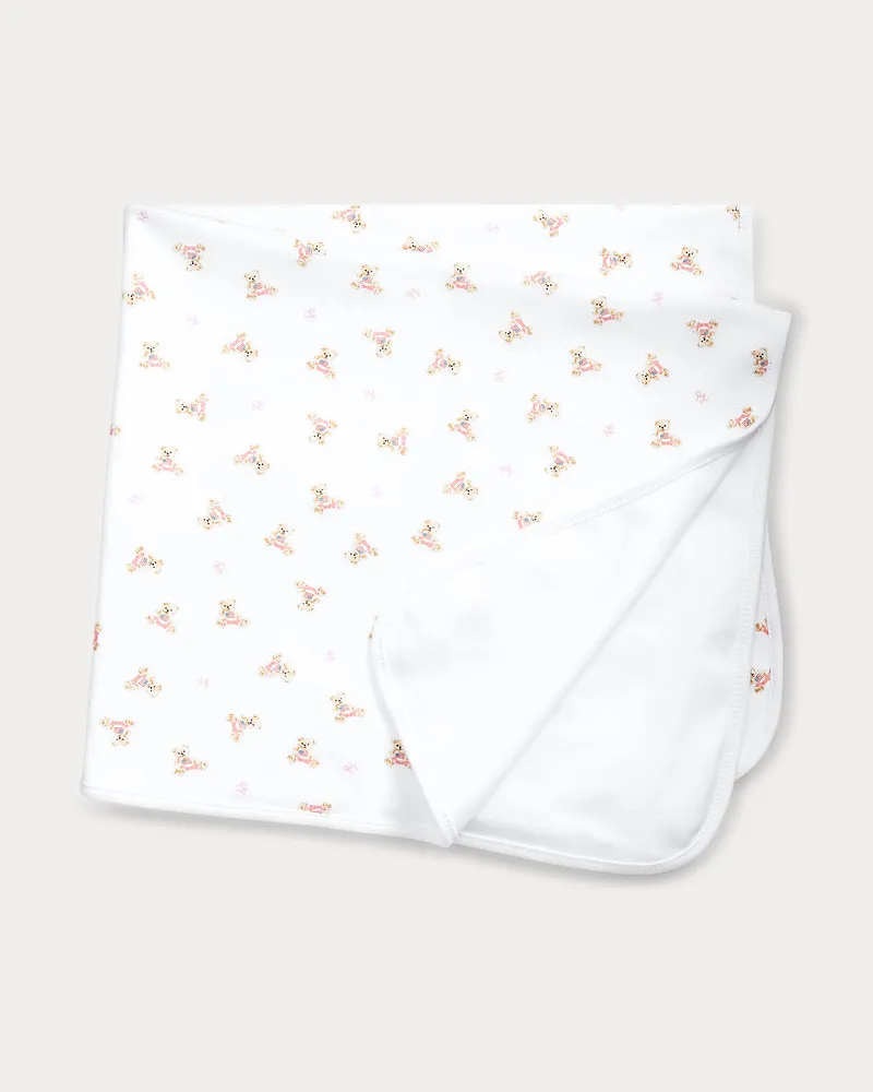 Ralph Lauren Baumwolldecke mit Polo Bear White