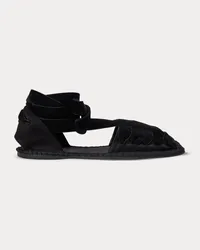 Ralph Lauren Schnür-Espadrille aus Satin Black