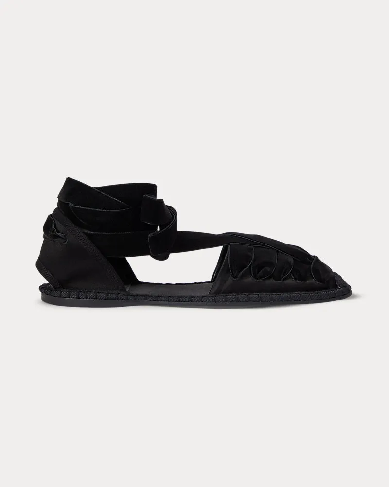 Ralph Lauren Schnür-Espadrille aus Satin Black