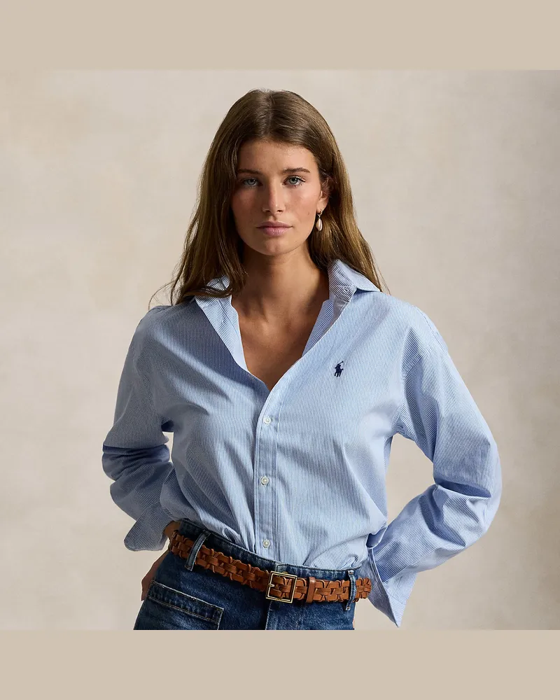 Ralph Lauren Relaxed-Fit Baumwollhemd mit Streifen Blue