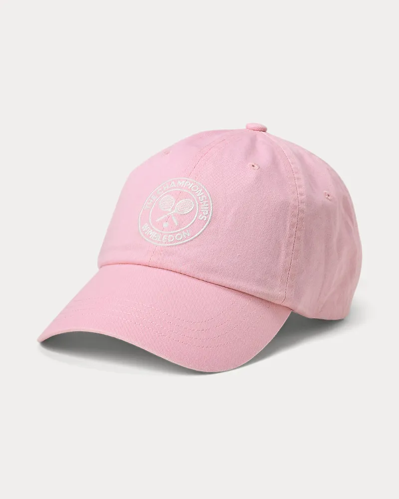 Ralph Lauren Twillkappe Wimbledon mit Logostickerei Pink