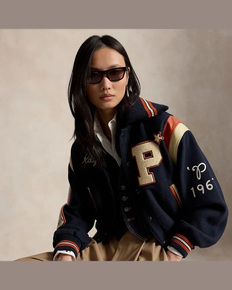 Ralph Lauren College-Jacke aus Wollmischung Blue