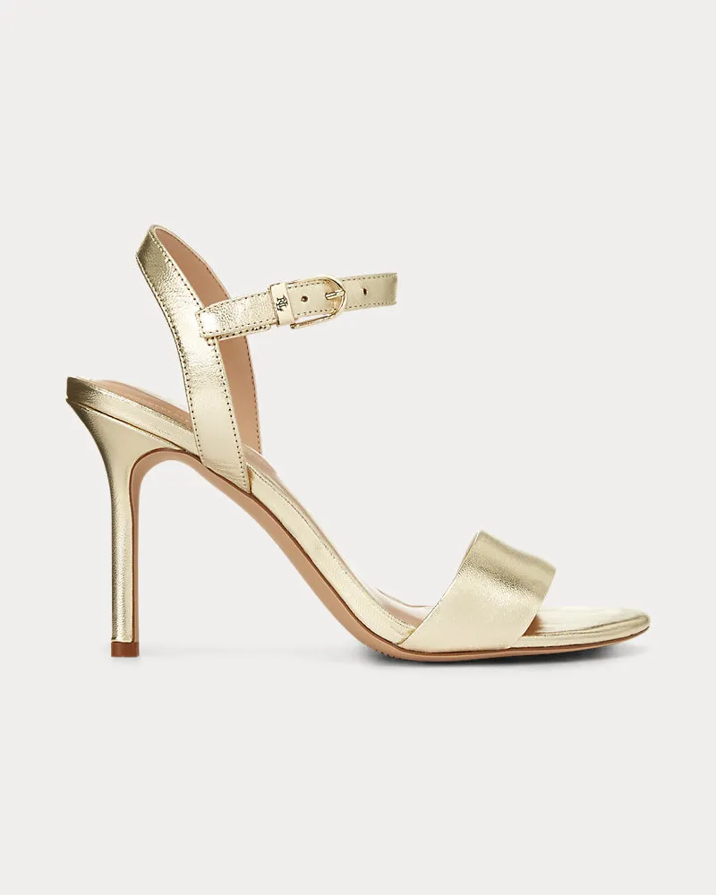 Ralph Lauren Sandale Gwen aus Metallic-Leder Gold