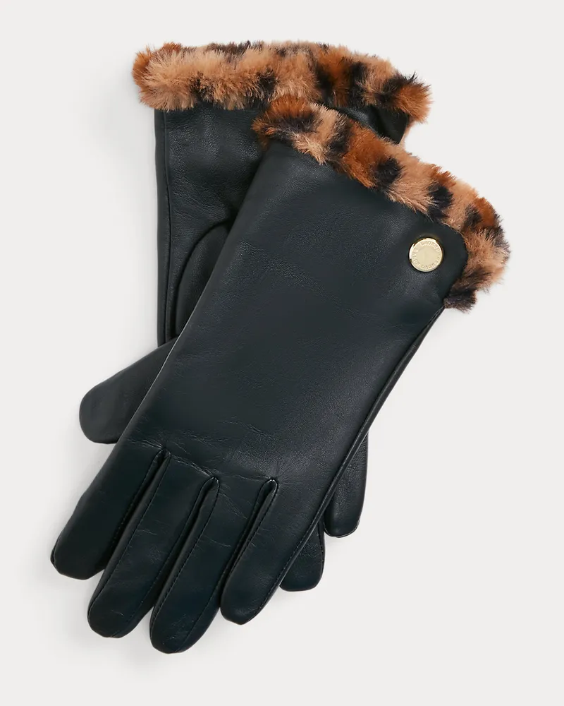 Ralph Lauren Touchscreen-Schaflederhandschuhe Brown