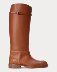 Ralph Lauren Hoher Reitstiefel aus Kalbsleder Tan