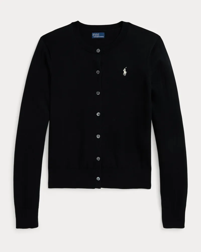 Ralph Lauren Strickjacke aus Stretch-Baumwollmischung Black