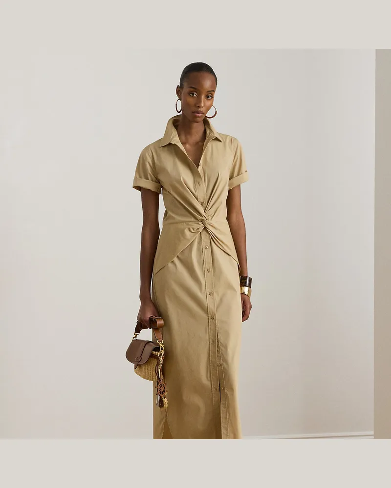Ralph Lauren Hemdkleid mit Twist-Vorderseite Tan