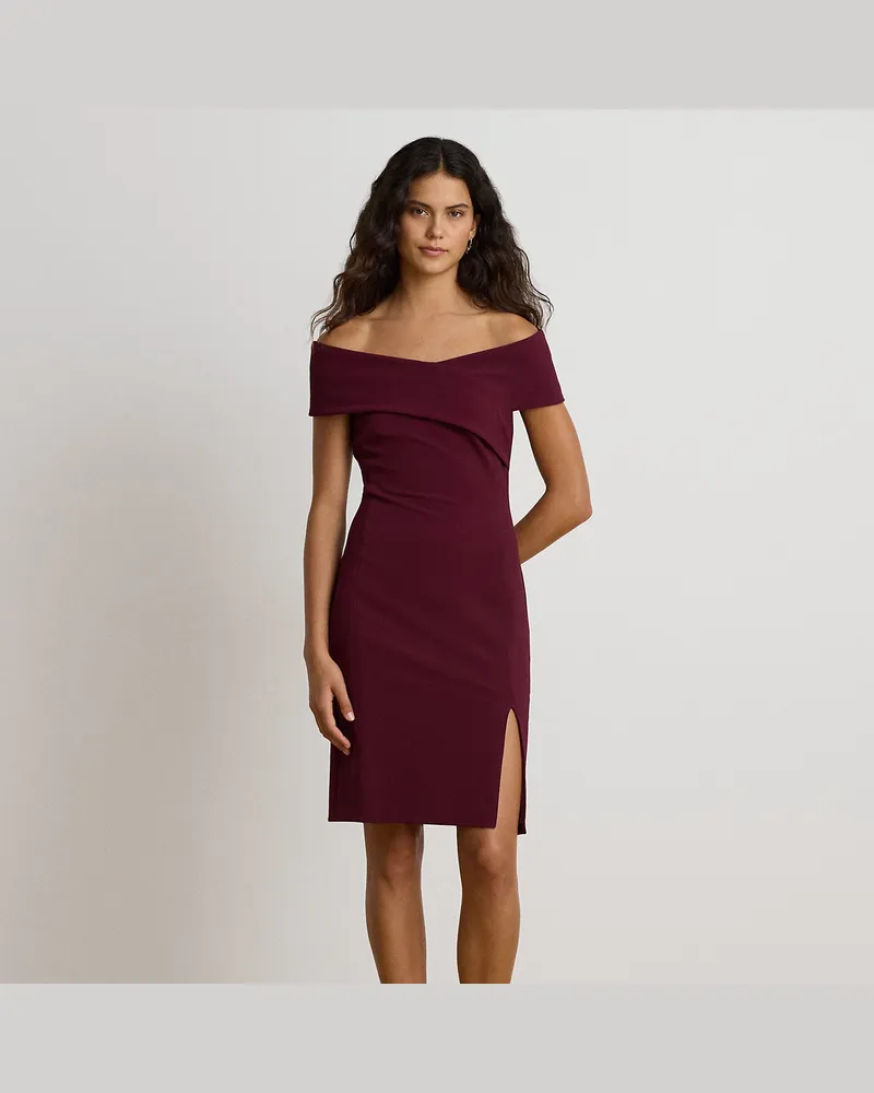 Ralph Lauren Schulterfreies Cocktailkleid aus Faille Red