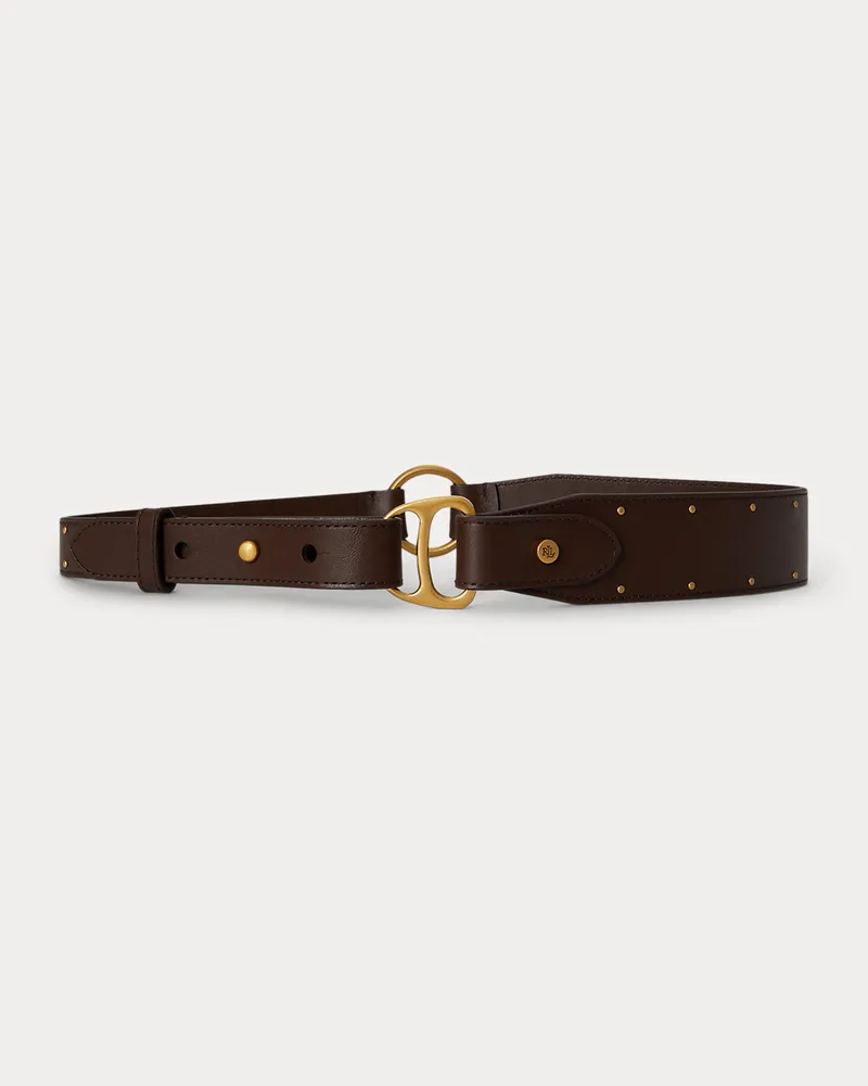 Ralph Lauren Verzierter Ledergürtel im Reiterstil Brown