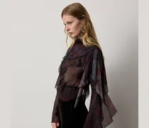 Geblümte Chiffonbluse Ilene mit Rüschen