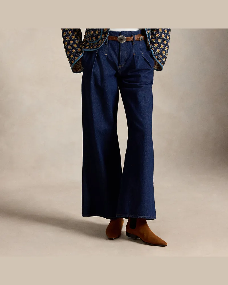 Ralph Lauren Ausgestellte Jeans mit weitem Bein Blue