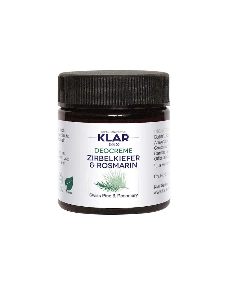 Klar Seifen Klar-Seifen Pflege Feste-DeocremeZirbelkiefer & Rosmarin 316,67 € / 1 l 