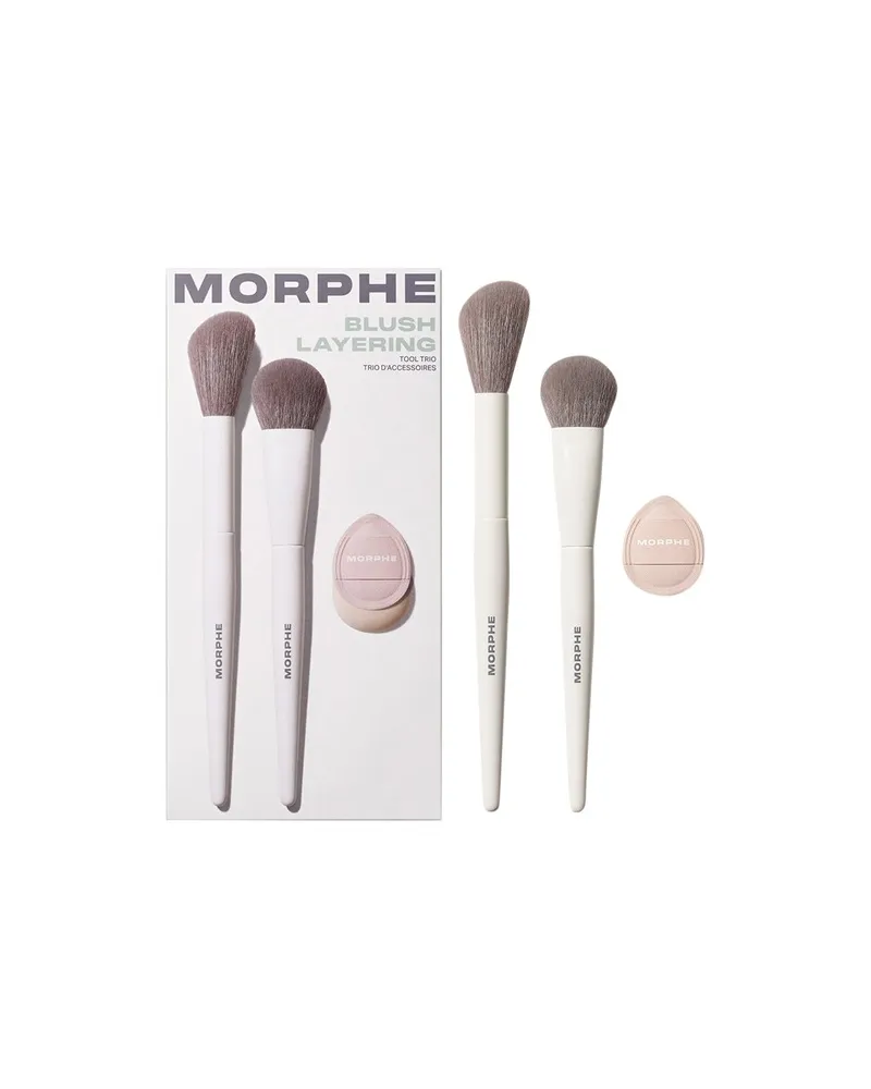 MORPHE Pinsel Gesichtspinsel-SetsBlush Layering Tool Trio M201 Angled Powder Blush Brush + M204 Rounded Cream & Liquid Blush Brush + Cloud Cushion Mini Puff 22,00 