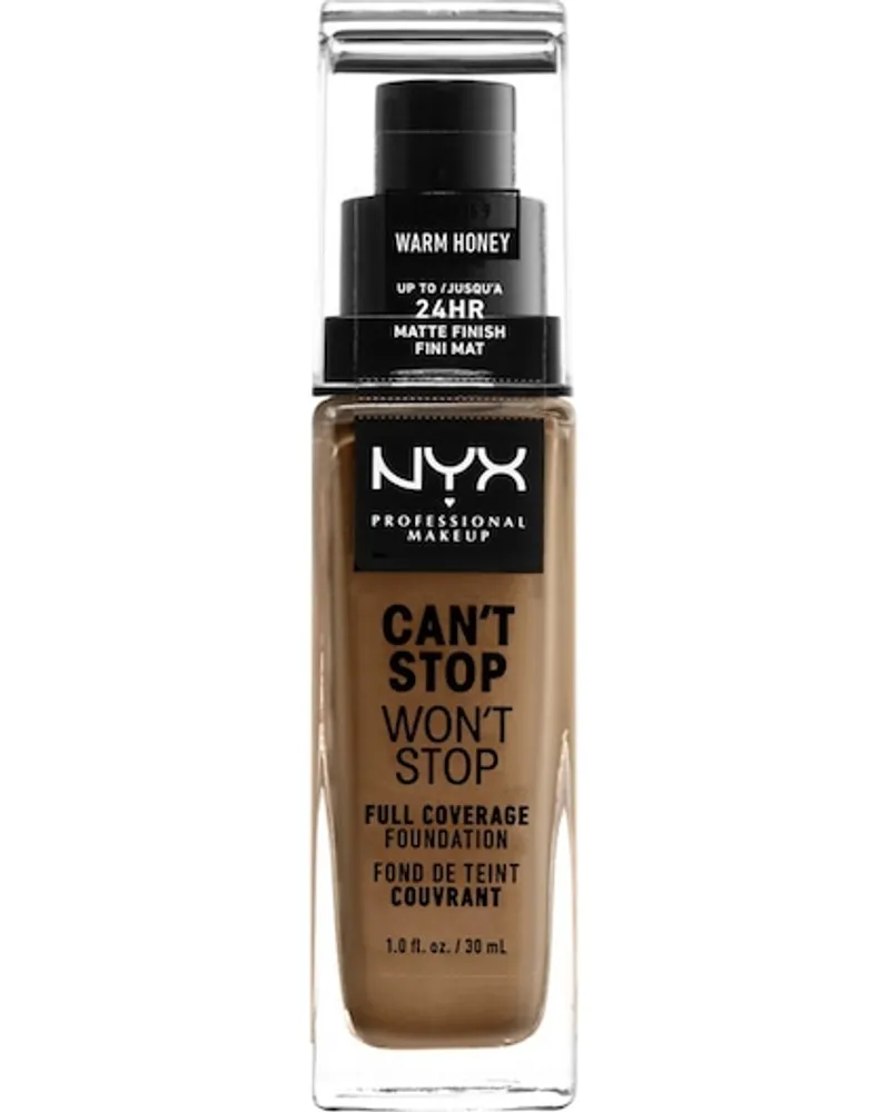 NYX Cosmetics Gesichts Make-up Foundation Can't Stop Won't Stop Foundation Nr. 45 Deep Ebony 