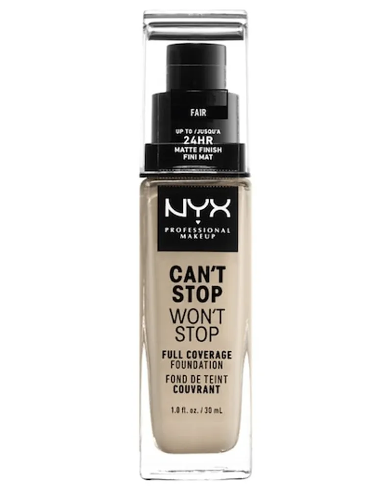 NYX Cosmetics Gesichts Make-up Foundation Can't Stop Won't Stop Foundation Nr. 45 Deep Ebony 