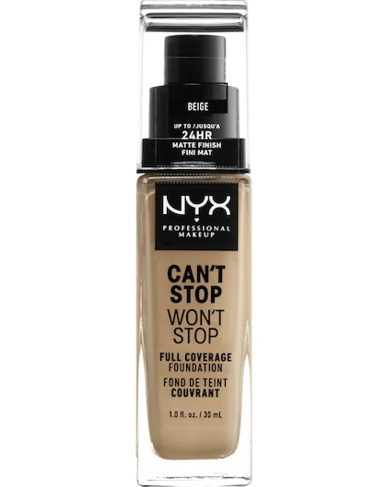 NYX Cosmetics Gesichts Make-up Foundation Can't Stop Won't Stop Foundation Nr. 45 Deep Ebony 