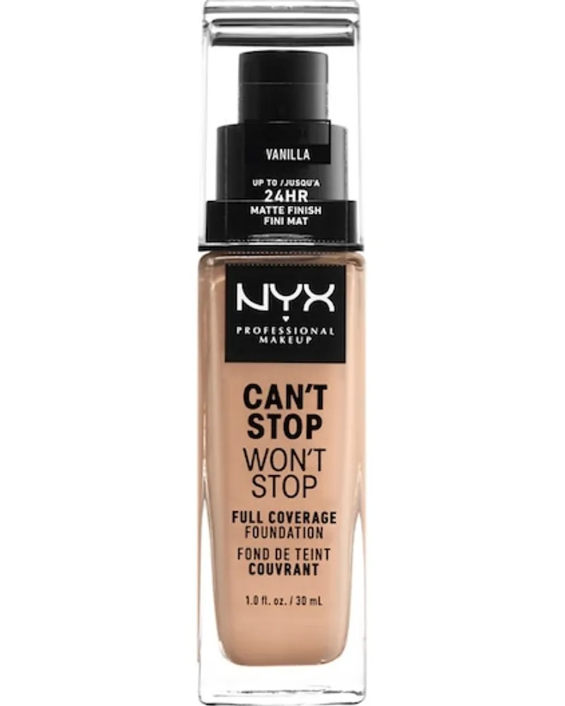 NYX Cosmetics Gesichts Make-up Foundation Can't Stop Won't Stop Foundation Nr. 45 Deep Ebony 