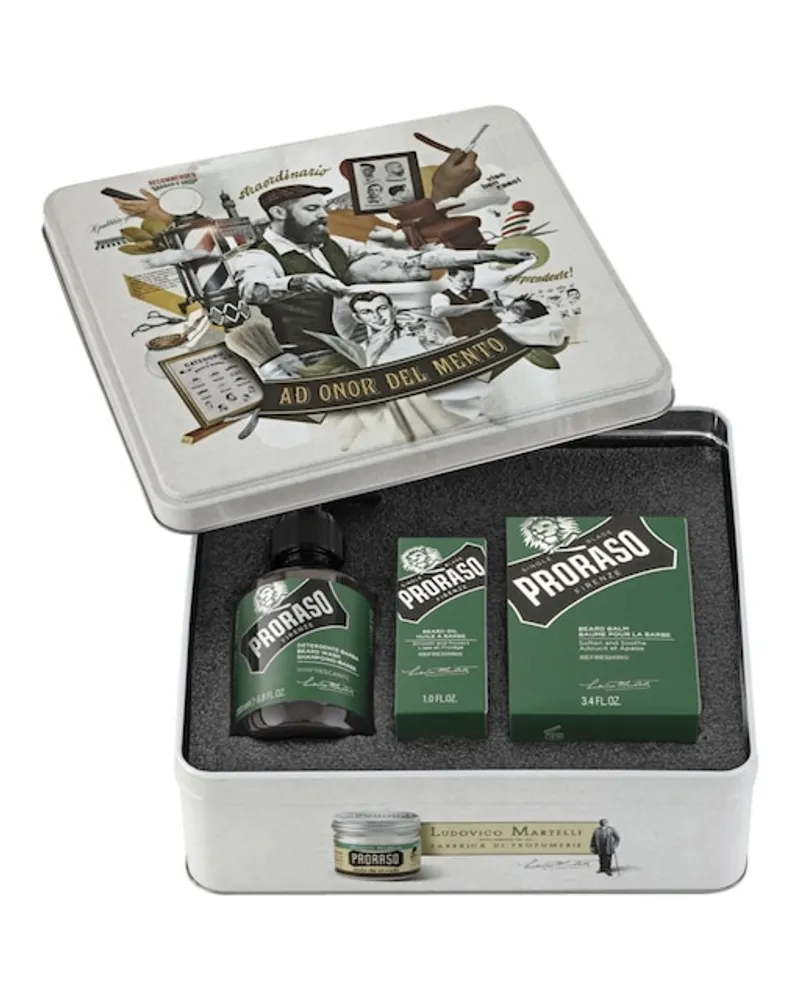 Proraso Herrenpflege Refresh Geschenkset Beard Shampoo 200 ml + Beard Balm 100 ml + Beard Oil 30 ml 