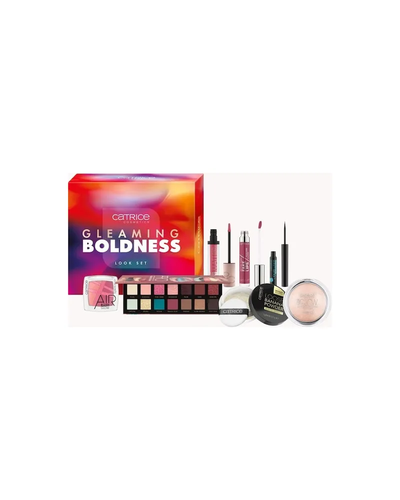 catrice Teint Make-upGleaming Boldness Look Set Liquid Liner Waterproof 010 + AirBlush Glow 050 + High Glow Mineral Highlighting Powder 010 +  Loose Banana Powder + Better Than Fake Lips Volume Gloss 090 + Matt Pro Ink Non-Transfer Liquid Lipstick 080 24,99 