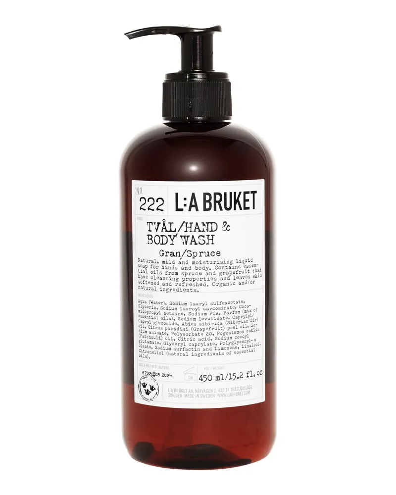 L:A Bruket LA-BRUKET Koerperpflege Reinigung222 Hand & Body Wash Spruce 75,56 € / 1 l 
