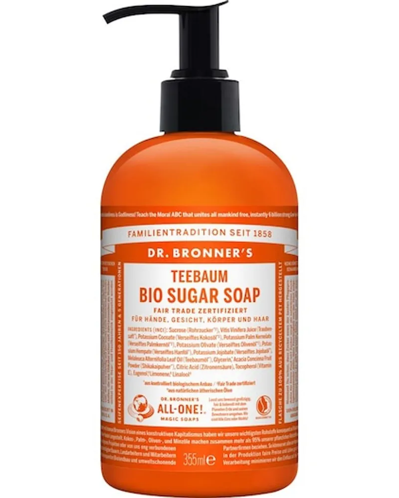 Dr. Bronner's Pflege Flüssigseifen Teebaum Bio Sugar Soap 