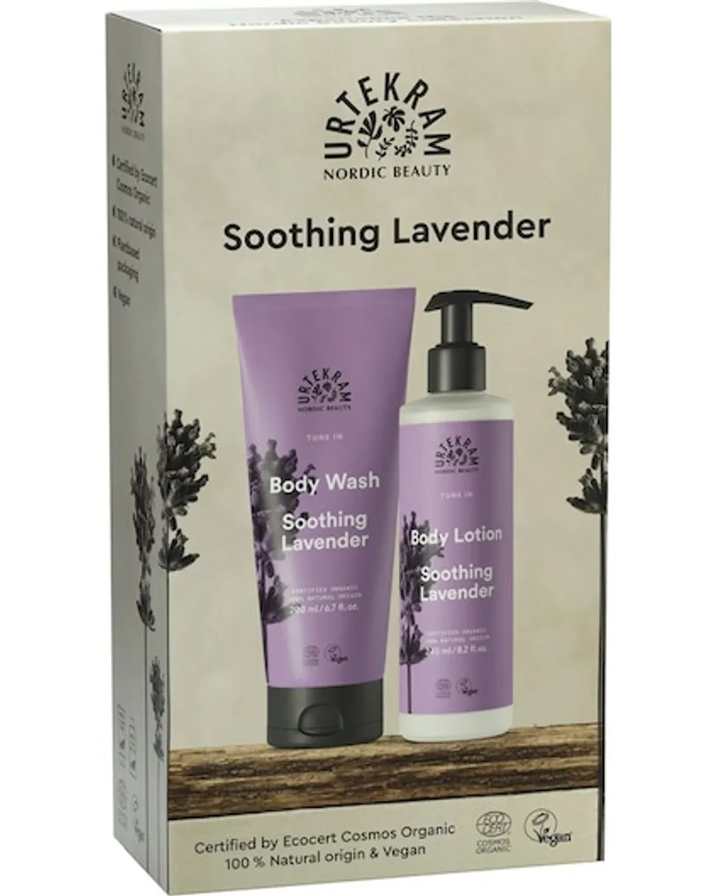 Urtekram Pflege Soothing Lavender Geschenkset Body Wash 200 ml + Body Lotion 245 ml 