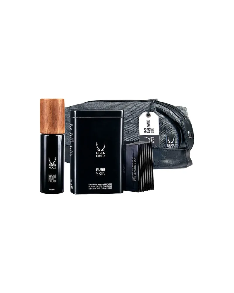EBENHOLZ Skincare Ebenholz-skincare Herrenpflege GesichtspflegeAnti Shine Pflegeset Mattierendes Kraftfluid 60 ml + Pure Skin Enzympeeling 8 x 4,5 g + Kulturtasche 99,00 