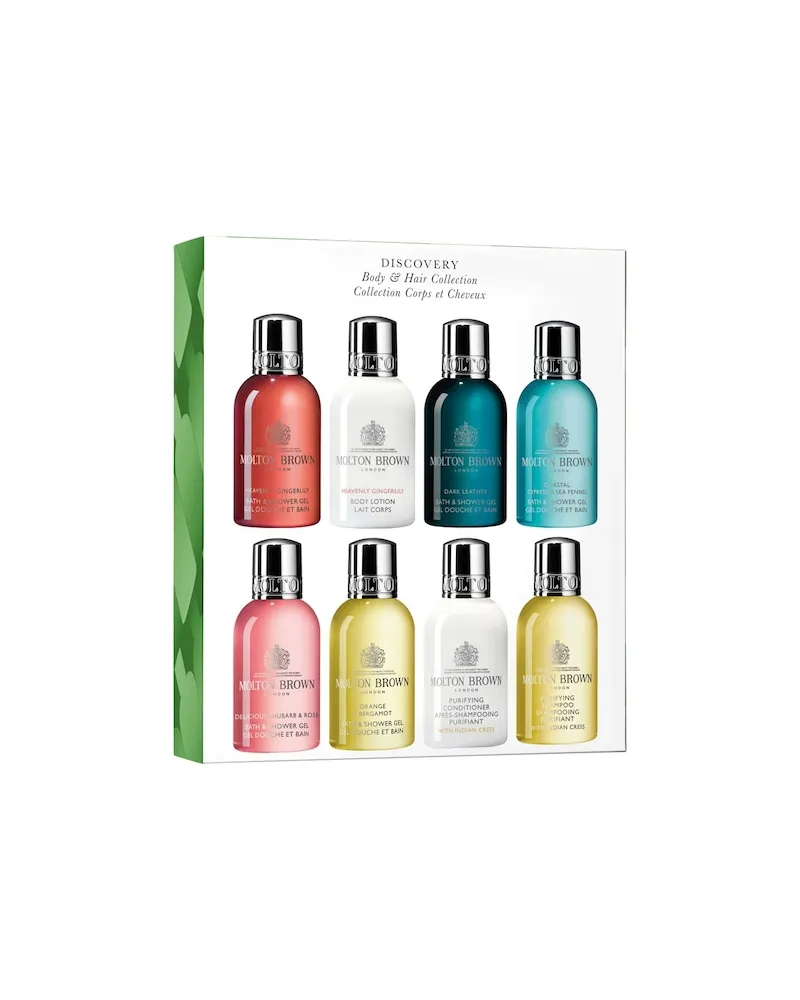 Molton Brown Molton-Brown Koerperpflege Bade-und-DuschgelDiscovery Body & Hair Collection Orange & Bergamot Orange & Bergamot BL Re-charge Black Pepper Coastal Cypress & Sea Fennel Rhubarb & Rose Heavenly Gingerlily Volumising Conditioner with Nettle Volumising Shampoo with Nettle 50 ml (640,00 € / 1 l 