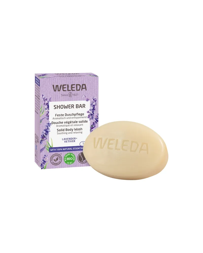 Weleda Koerperpflege DuschpflegeAromatischer, entspannender DuftShower Bar Feste Duschpflege Lavender + Vetiver 83,47 € / 1 kg 