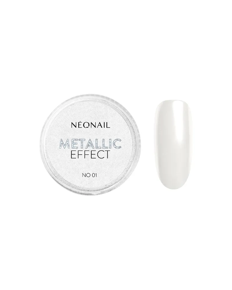 NeoNail Naegel Kunstnaegel-NageldesignPowder Effect Metallic White 