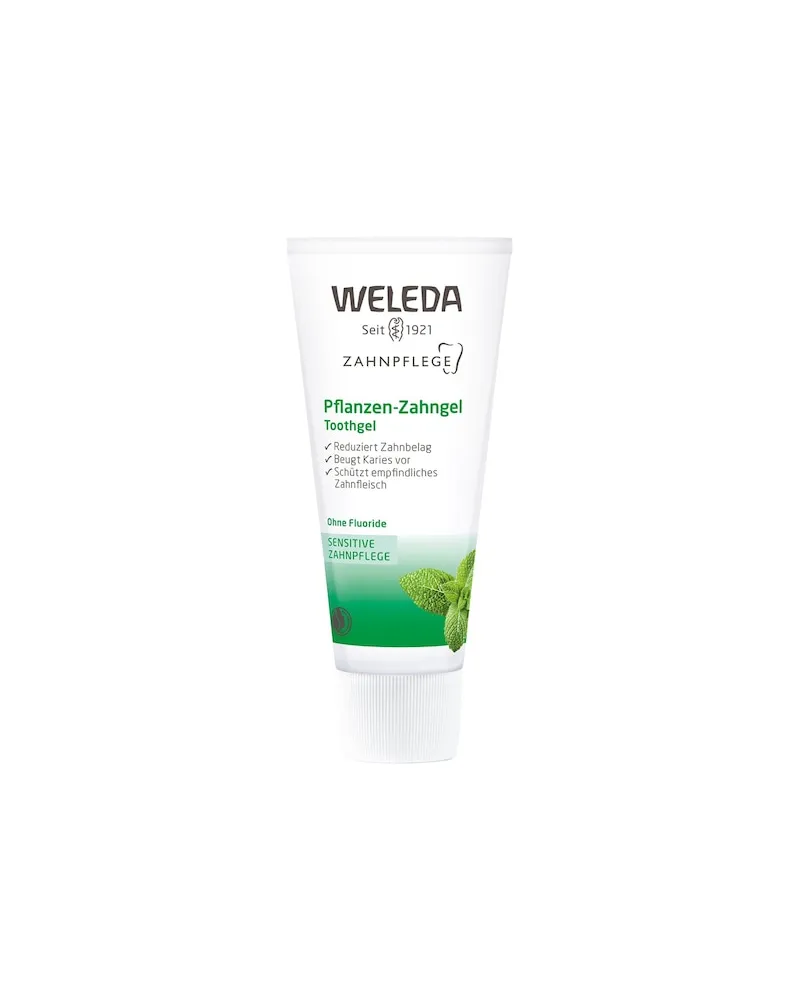 Weleda Gesichtspflege Zahn-und-MundpflegeMit einem Kieselsäureputzkörper reinigt die Zähne gründlich und schonendPflanzen-Zahngel 59,47 € / 1 l 