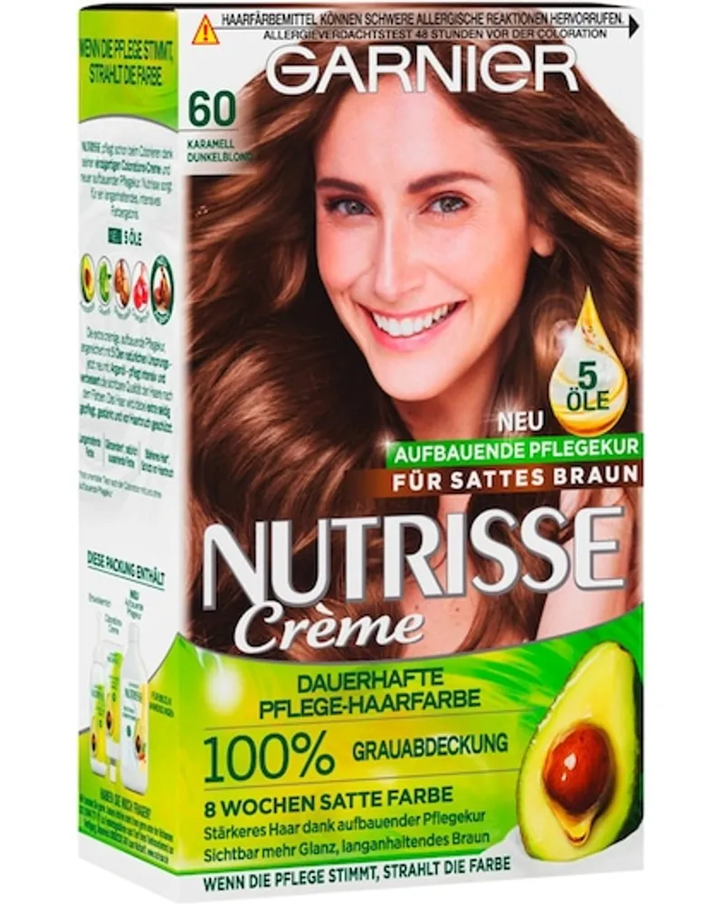 Garnier Haarfarben Nutrisse Creme Dauerhafte Pflege-Haarfarbe 8N Nude Natürliches Blond 