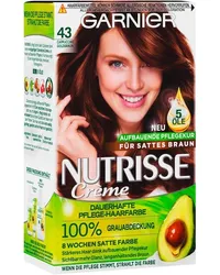 Garnier Haarfarben Nutrisse Creme Dauerhafte Pflege-Haarfarbe 4.3 Cappuccino Goldbraun 