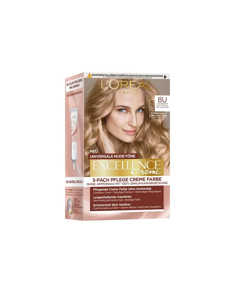 L'Oréal LOreal-Paris Haarfarbe-Collection Excellence-CremeUniversale Nude-Töne 8U Hellblond 6,99 