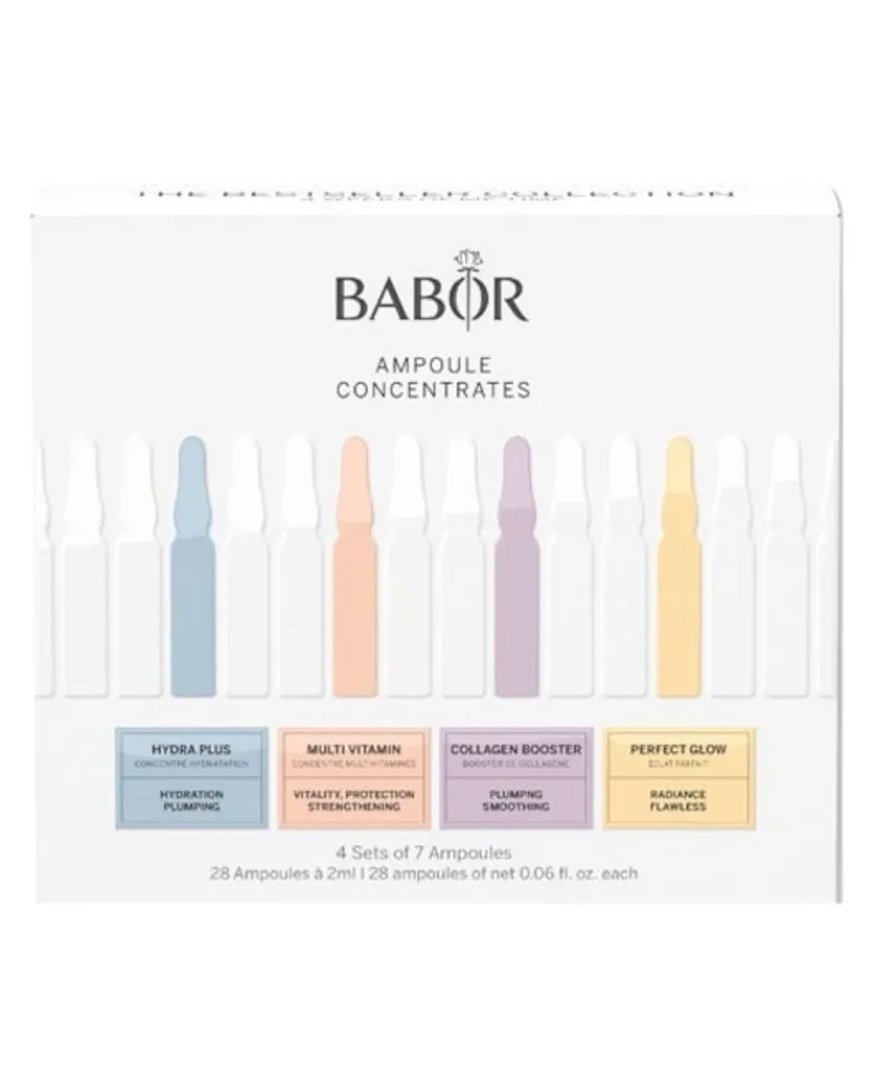 Babor Gesichtspflege Ampoule Concentrates Geschenkset Perfect Glow 14 ml + Multi Vitamin 14 ml + Hydra Plus 14 ml + Collagen Booster 14 ml 