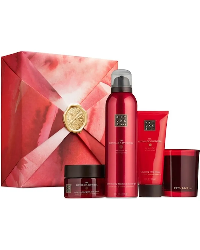 RITUALS Rituale The Ritual Of Ayurveda Geschenkset Foaming Shower Gel 200 ml + Body Cream 100 ml + Salt Scrub 125 g + Scented Candle 140 g 