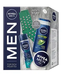 Nivea Männerpflege Körperpflege Geschenkset Energy Pflegedusche 250 ml + Deodorant 150 ml + Creme 75 ml + Socken 