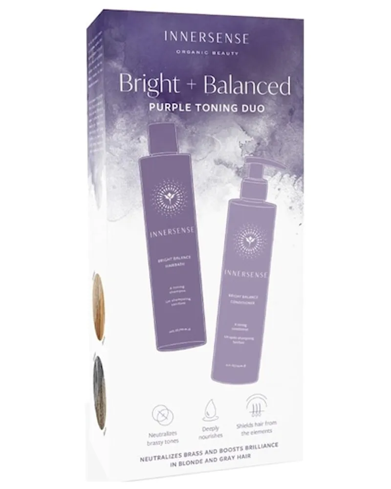 Innersense Organic Beauty Haarpflege Shampoo Bright & Balanced Purple Toning DuoGeschenkset Bright Balance Hairbath Shampoo 295 ml + Bright Balance Conditioner 295 ml 