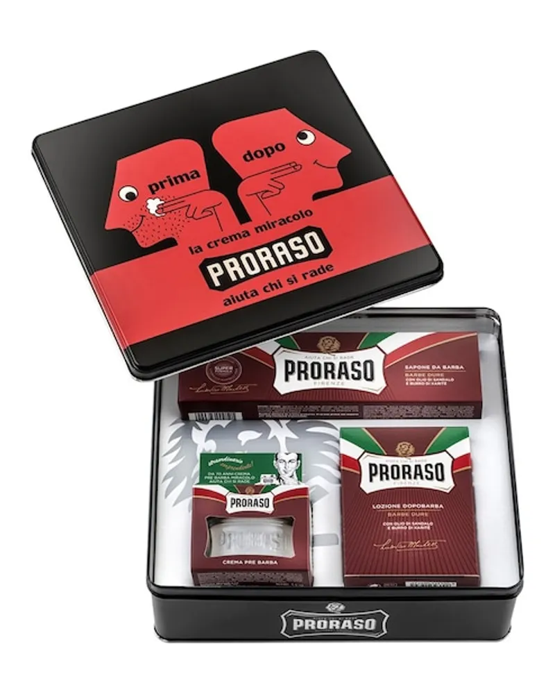 Proraso Herrenpflege Nourish Geschenkset Red Nourishing Pre-Shave Creme 100 ml + Red Nourishing Rasiercreme 150 ml + Red Nourishing After Shave Balsam 100 ml 