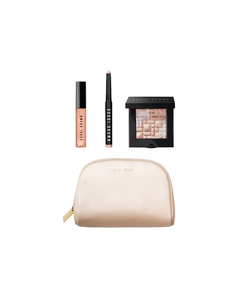 Bobbi Brown Bobbi-Brown Makeup WangenGeschenkset Highlighting Powder in Pink Glow 8 g + Long-Wear Cream Shadow Stick in Golden Pink 1,6 g + Deluxe Mini Crushed Oil-Infused Gloss Shimmer in Bellini 4 g +  Make-up-Tasche 100,00 