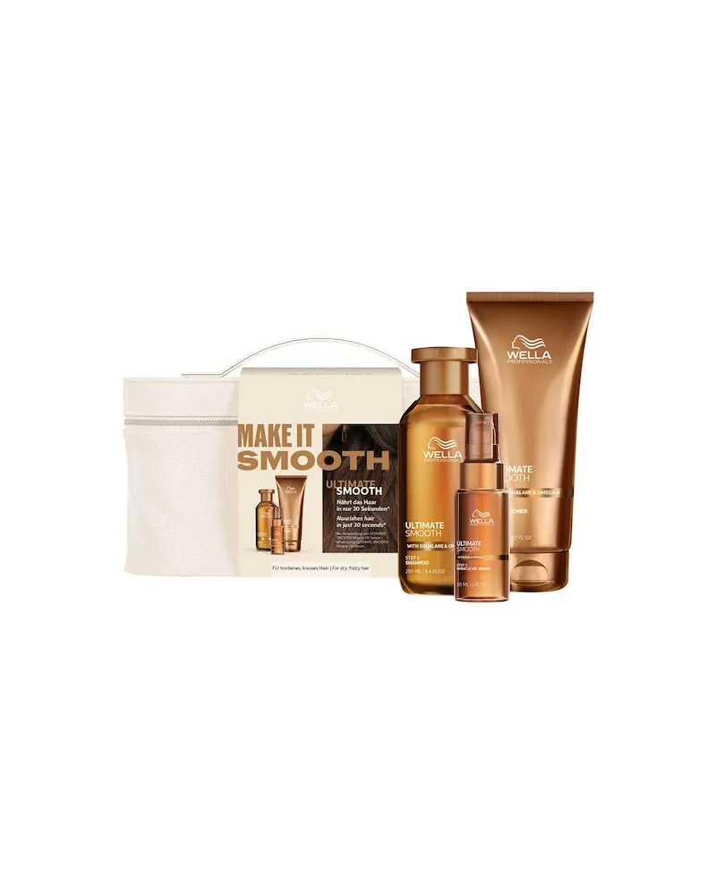 Wella Professionals-Care Ultimate-SmoothMake it Smooth Ultimate Smooth Shampoo 250 ml + Ultimate Smooth Conditioner 200 ml + Ultimate Smooth Miracle Oil Serum 30 ml 64,90 