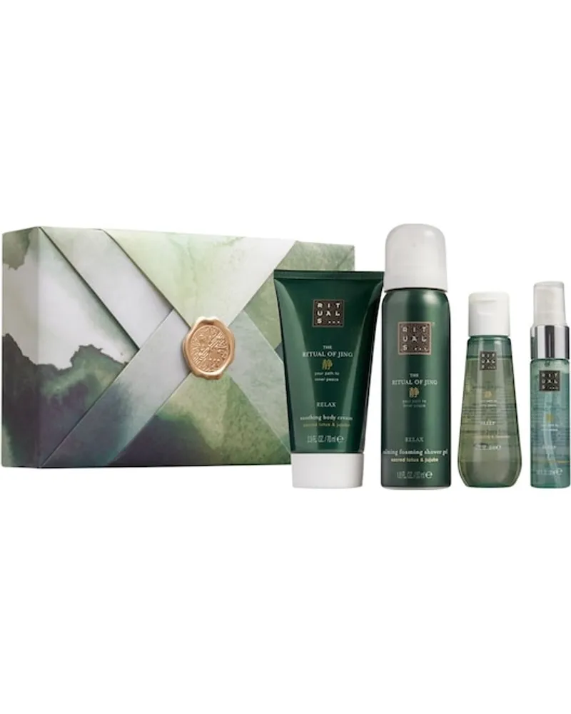 RITUALS Rituale The Ritual Of Jing Geschenkset Soothing Body Cream 70 ml + Foaming Shower Gel 50 ml + Body Oil 50 ml + Body & Pillow Spray 20 ml 