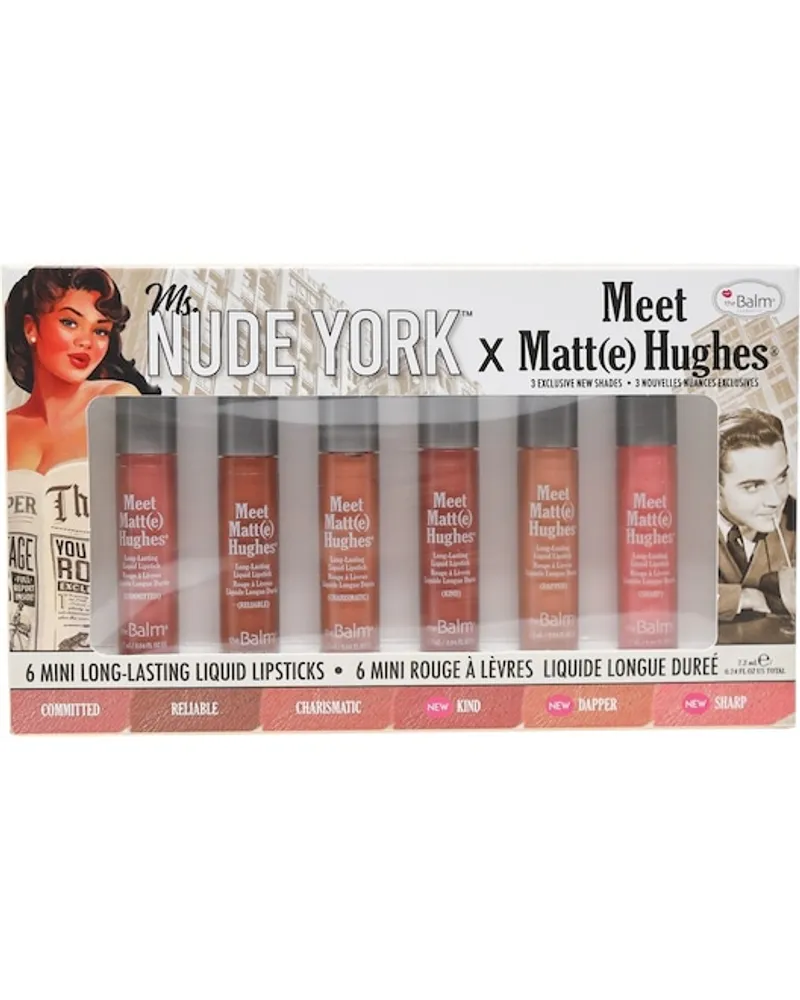 the Balm Lippen Lipstick Ms. Nude York x Triff Matt(e) Hughes Committed Reliable Charismatic Kind Dapper + Sharp 