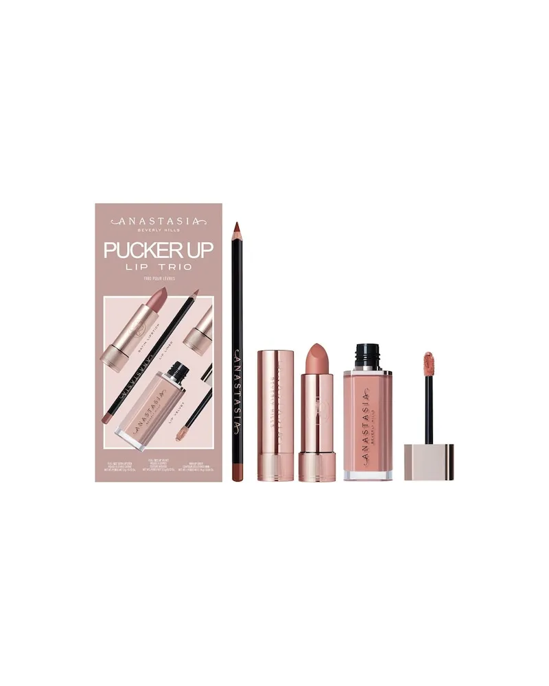 Anastasia Anastasia-Beverly-Hills Lippen LippenstiftPucker Up Lip Trio Lip Liner Malt 1,14 gr. + Matte Lipstick Blush Brown 3 gr. + Lip Velvet Crush 3,5 gr 42,00 