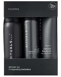 RITUALS Rituale Homme Collection Geschenkset Rituals Homme Shower Foam 50 ml + Rituals Homme 24h Anti-Perspirant Spray 50 ml + Homme Charcoal Face Scrub 70 ml 